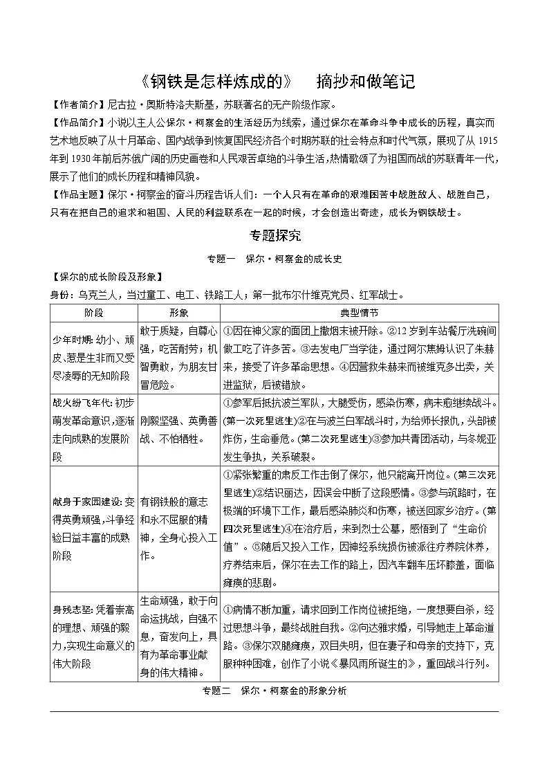 《钢铁是怎样炼成的》第1页