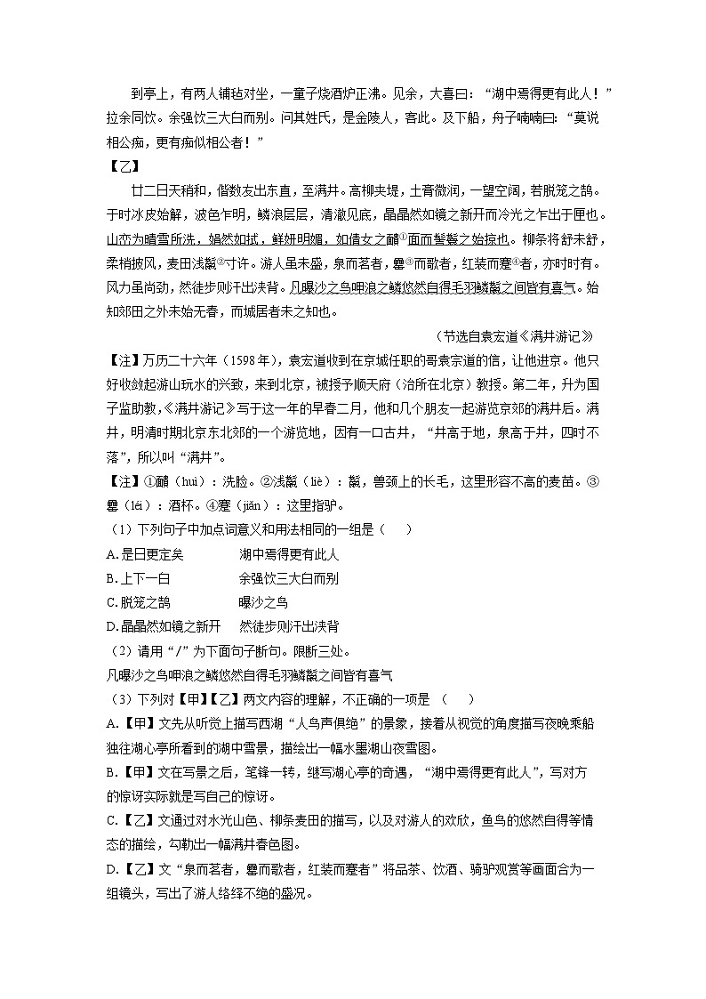 吉林省松原市宁江区2025年中考一模考试语文试题（解析版）第3页