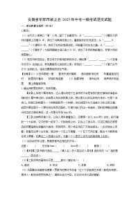 安徽省阜阳市颍上县2025年中考一模考试语文试题（解析版）