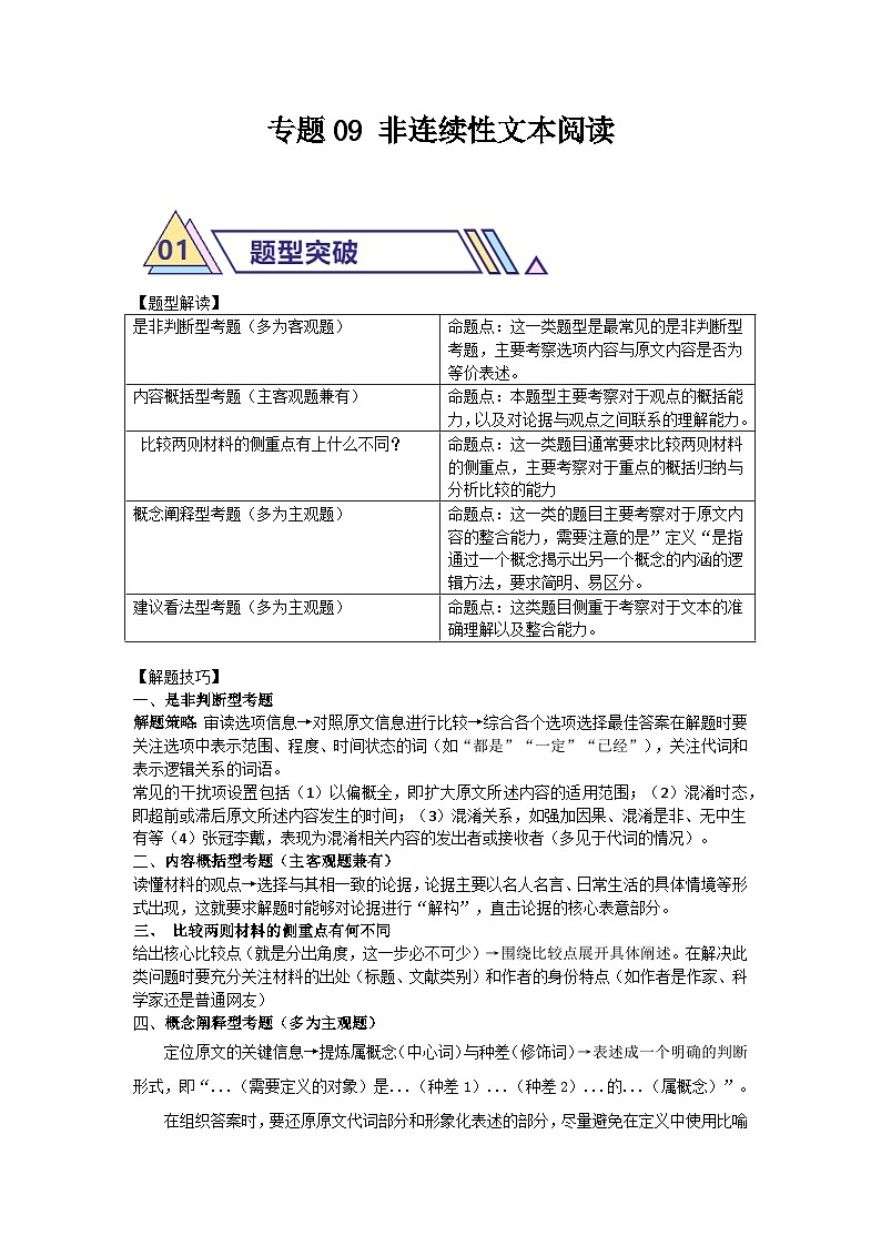备战2025年中考语文二轮热点题型归纳讲义（江苏专用）专题09非连续性文本阅读(原卷版)第1页