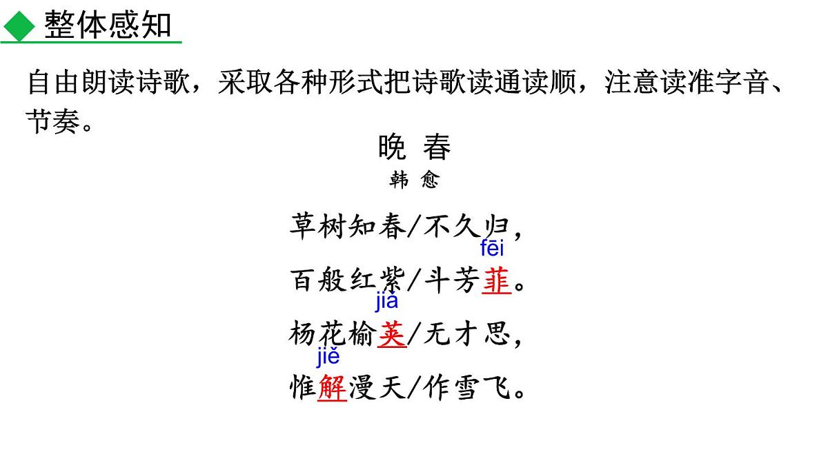 统编版（2024）七年级语文下学期第三单元古诗词诵读-晚春课件第4页