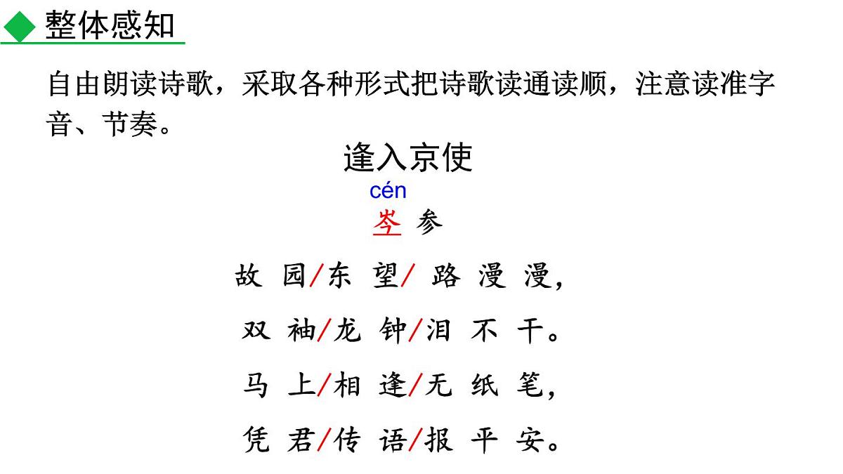 统编版（2024）七年级语文下册第三单元课外古诗词诵读-逢入京使课件ppt第4页