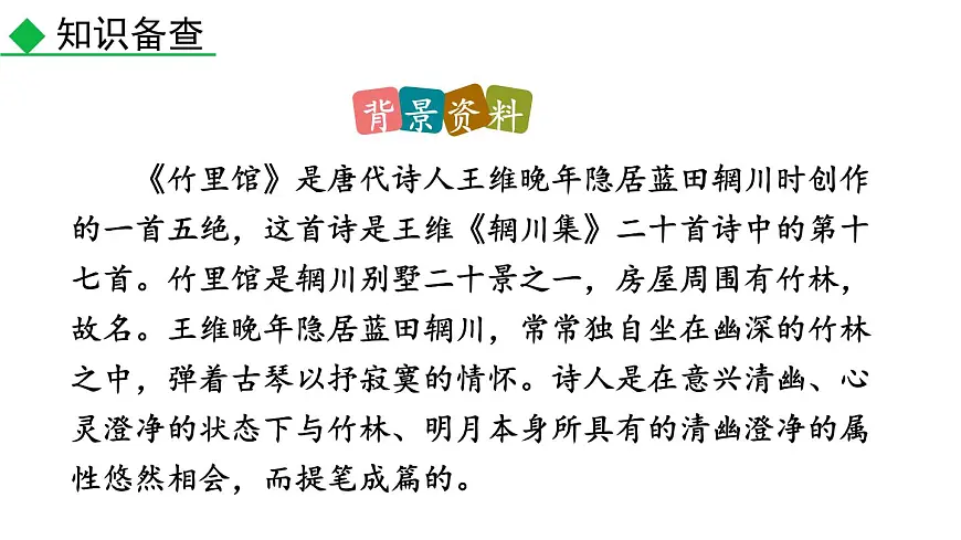 统编版（2024）七年级语文下学期第三单元课外古诗词诵读-竹里馆课件第3页