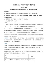 2025年安徽省芜湖市南陵县中考二模语文试题（解析版）
