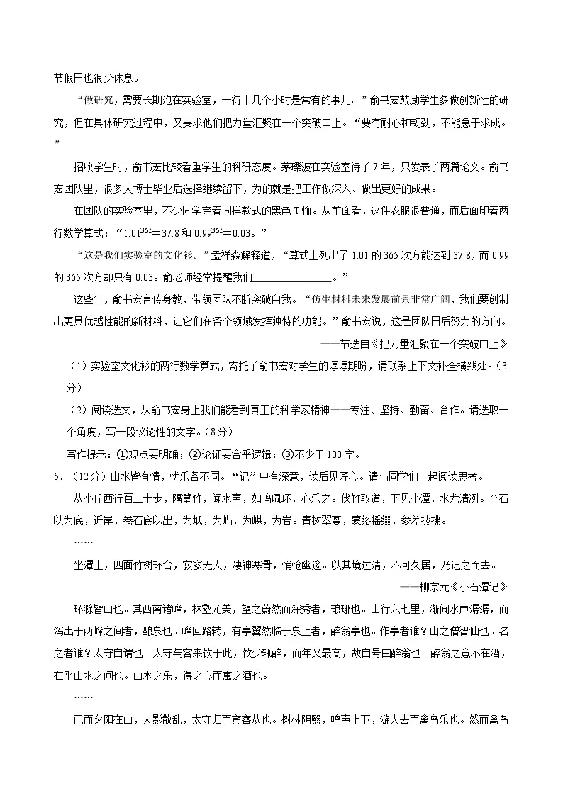 2024年山西省临汾市洪洞县中考二模语文试题第3页