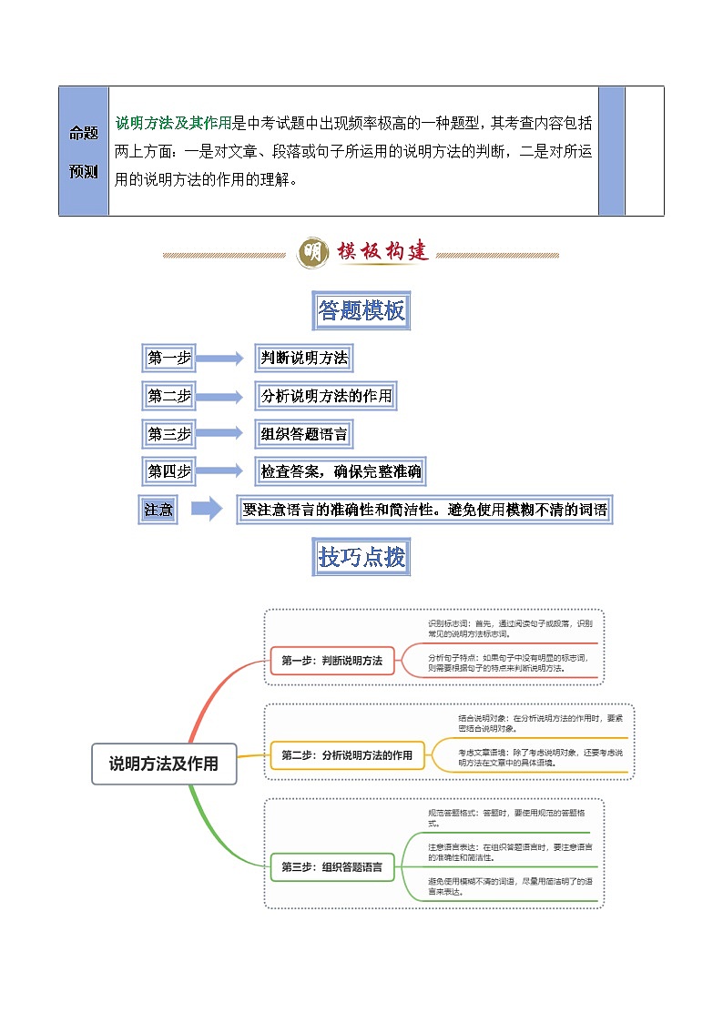 备考2025年中考语文答题技巧（通用版）模板10说明方法类题型（学生版）第2页