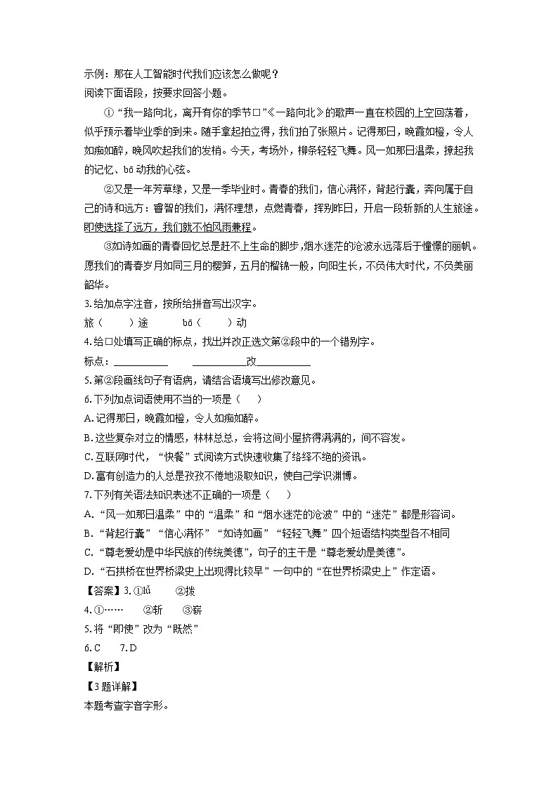 山东省菏泽市东明县2025年中考一模[中考模拟]考试语文试卷（解析版）第3页