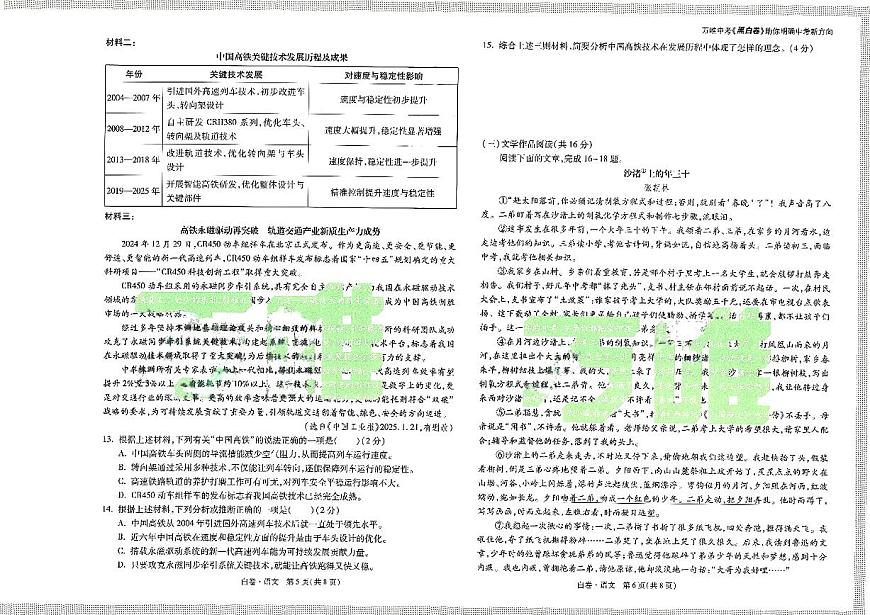 黑白卷（语文）第3页