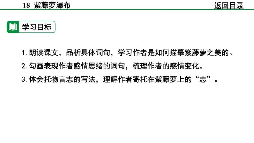 部编版2024-2025年第二学期 语文 七年级下册  第五单元 19  紫藤萝瀑布  课件第7页