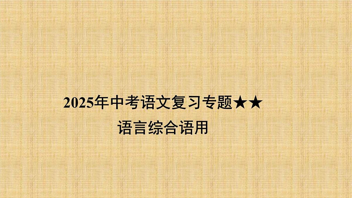 2025年中考语文复习专题语言综合语用 课件第1页