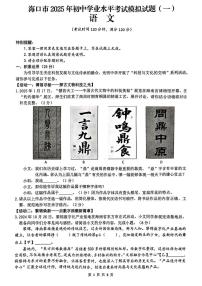 2025年海南省海口市中考一模语文试题（中考模拟）