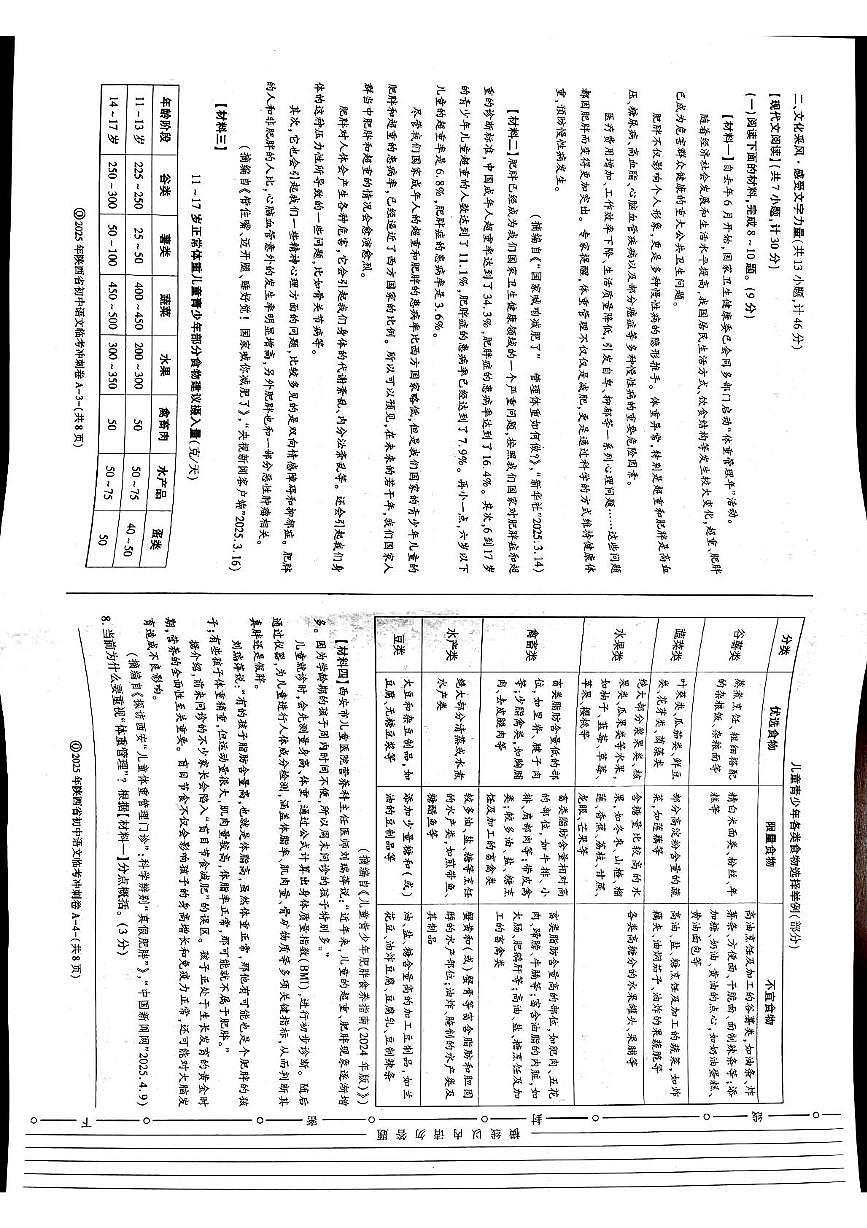 2025年陕西省西安市西咸新区中考二模语文试题（中考模拟）(001)第2页
