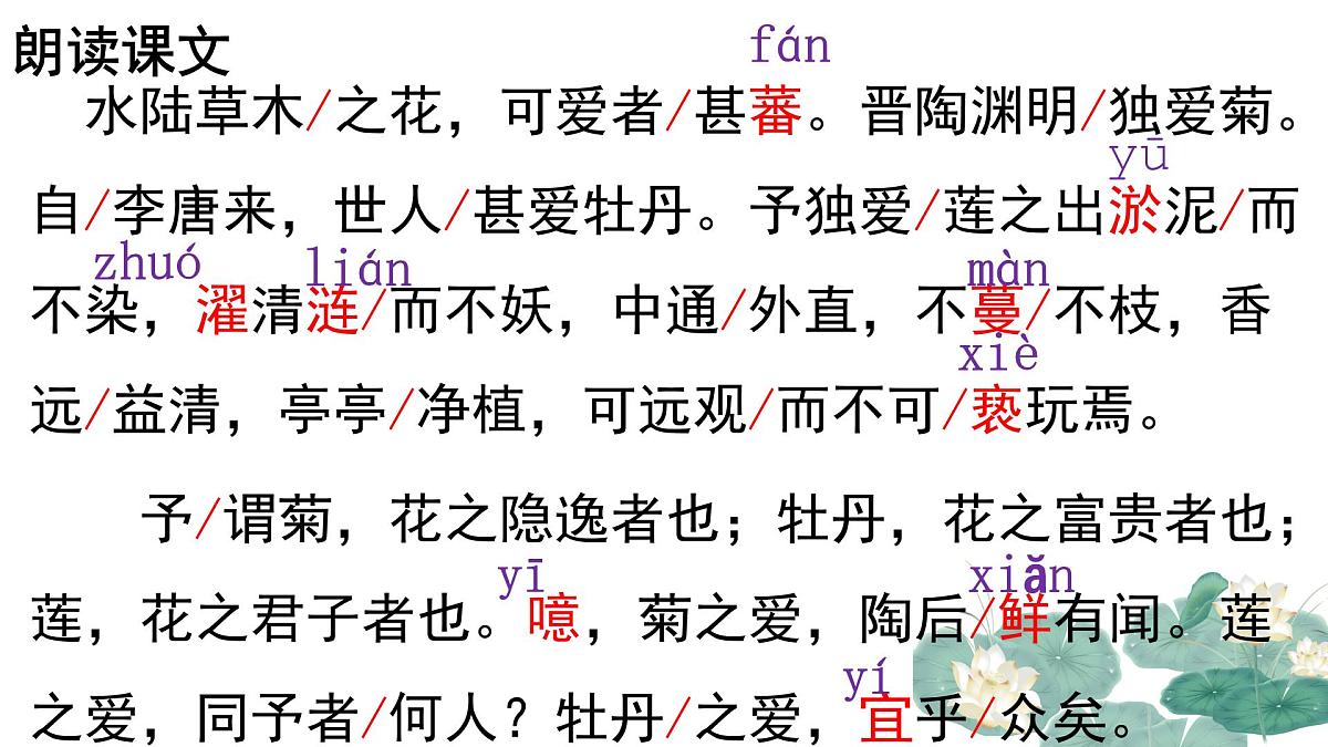 统编版语文七年级下册第17课《爱莲说》课件第5页