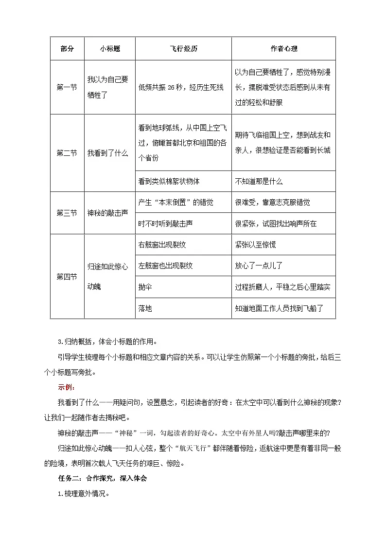 22《太空一日》教学设计-(同步教学)统编版语文七年级下册名师备课系列第3页