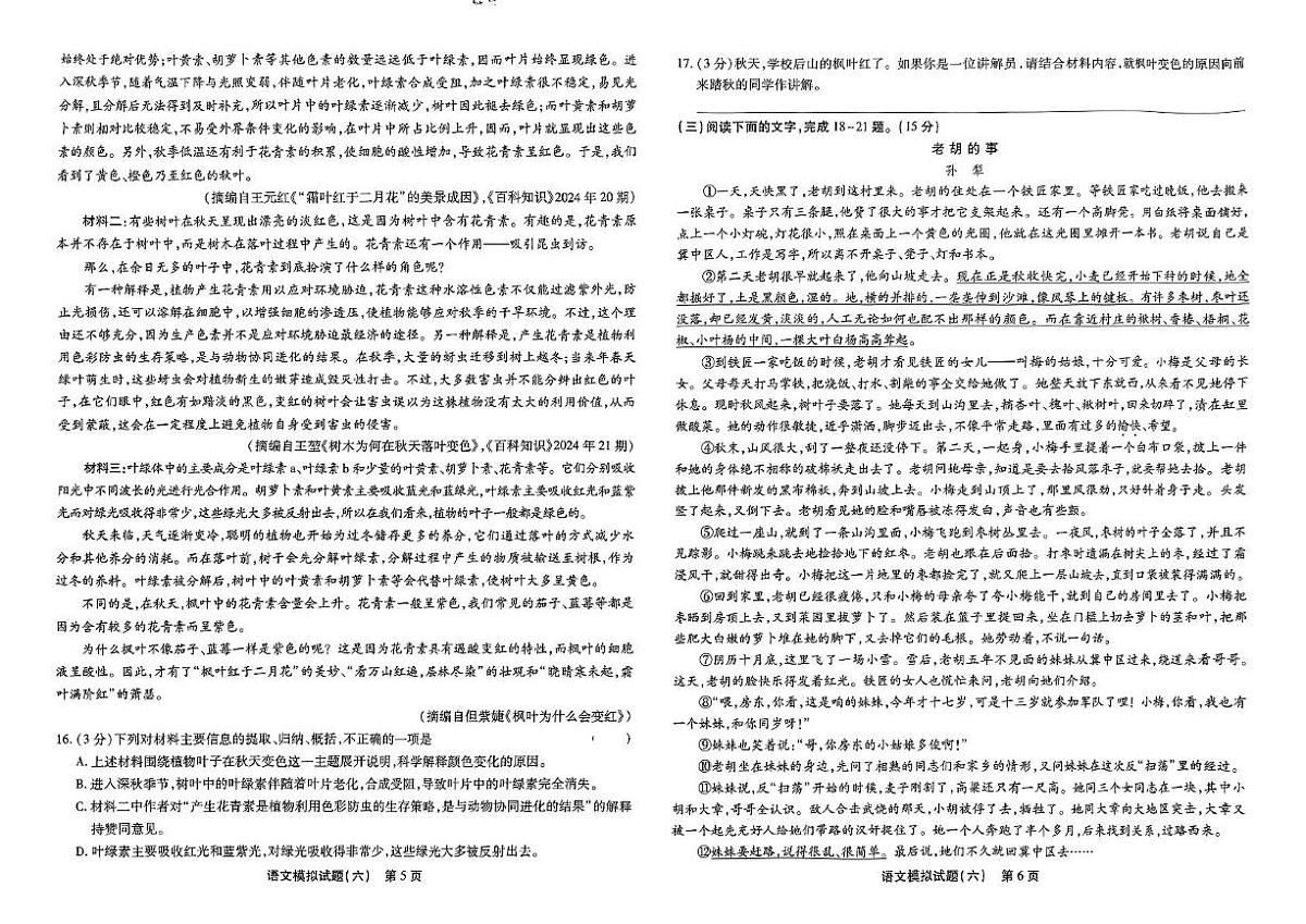 2025年江西省抚州市中考二模语文试题第3页