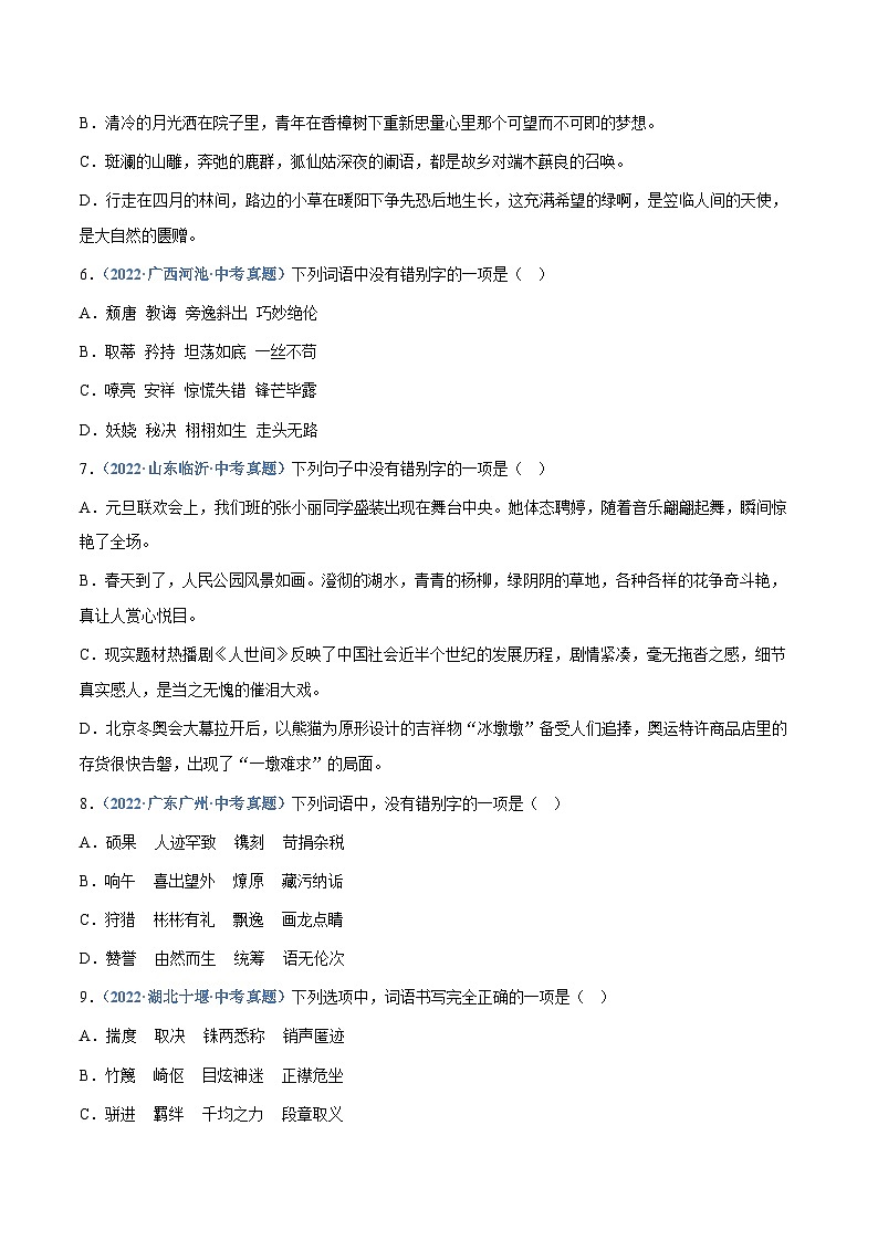 中考语文专题02：字形（练习版）第2页