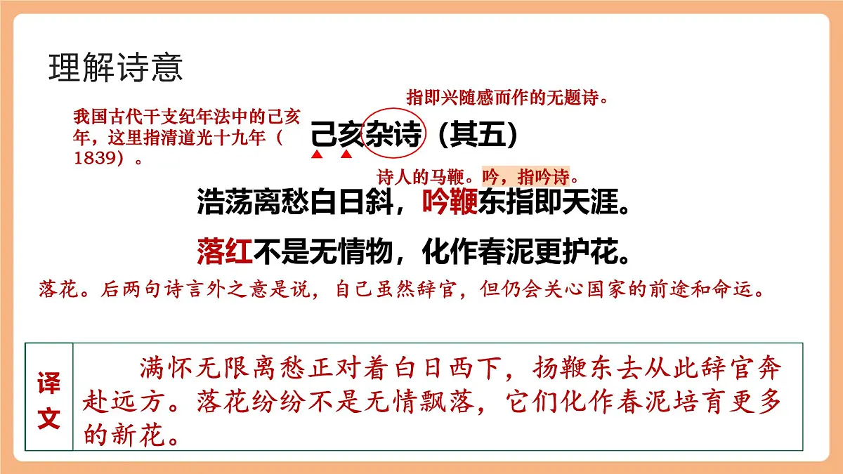 第21课 古代诗歌五首 己亥杂诗 课件第8页