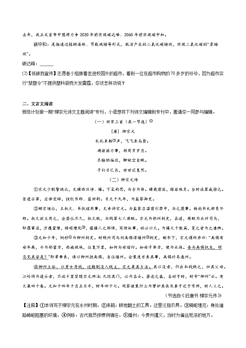 江苏省盐城市东台市第五教育联盟2024-2025学年八年级下学期期中考试语文试卷第3页