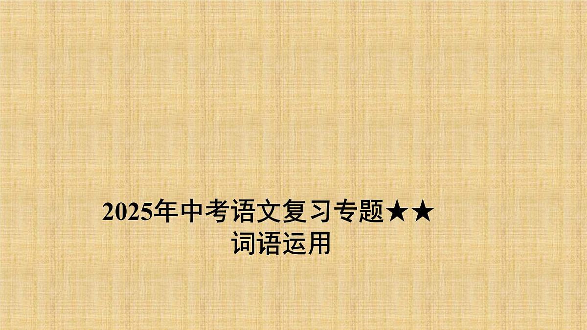 2025年中考语文复习专题 词语运用 课件第1页