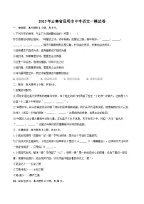 2025年云南省昆明市中考语文一模试卷(含详细答案解析)