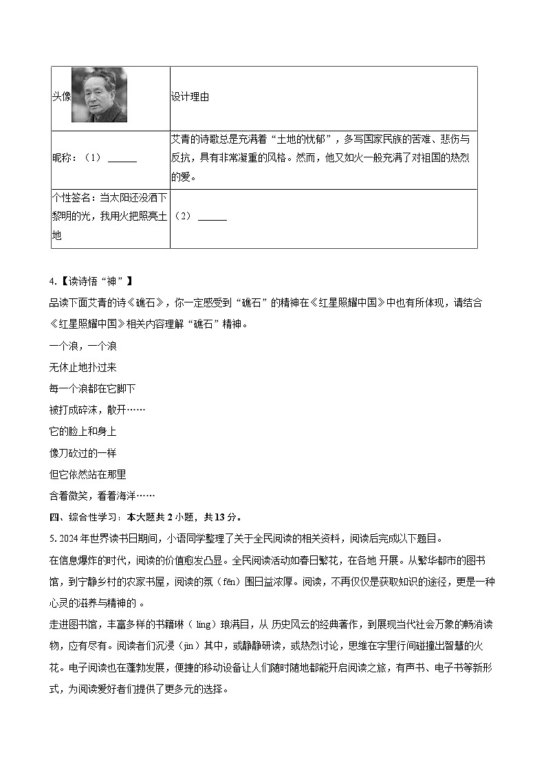 2025年云南省昭通市绥江县中考语文一模试卷（含详细答案解析）第2页