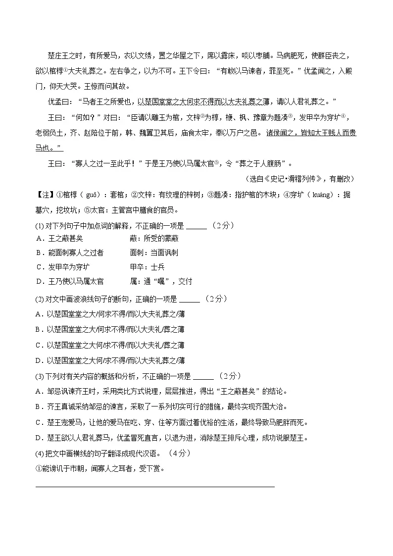 2024-2025学年九年级下学期开学水平调研语文试题第3页