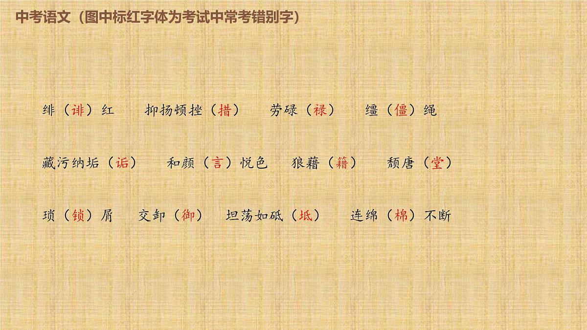 2025年中考语文复习专题《易错字形》课件第8页