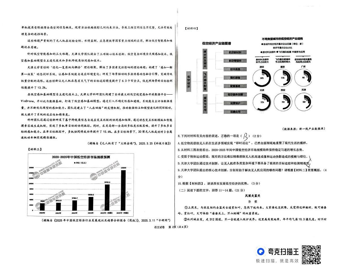 2025年陕西省西安市交通大学附属中学中考语文三模试题第2页