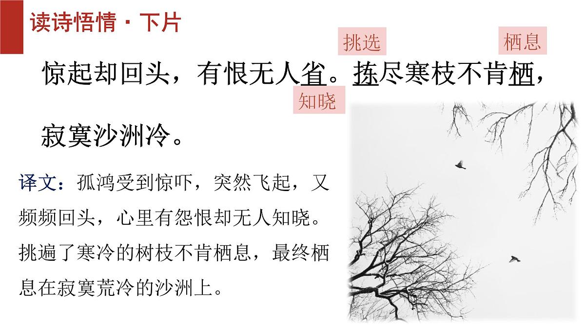 第六单元课外古诗词诵读《卜算子黄州定慧院寓居作》课件统编版语文八年级下册第8页