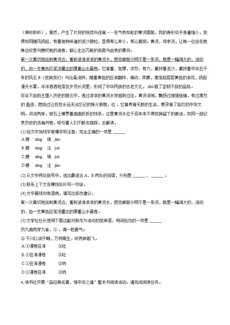 2025年山东省烟台市中考语文一模试卷(含详细答案解析)第2页