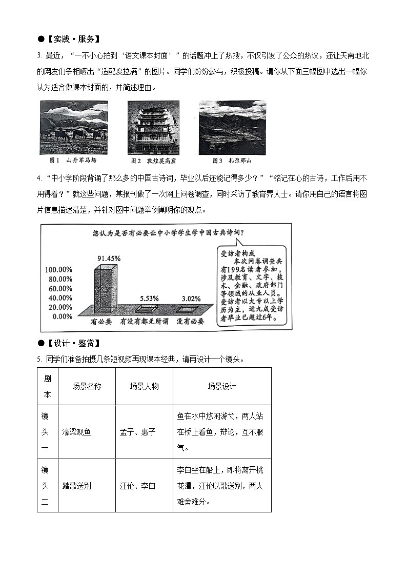 2025年甘肃省陇南市校联考中考二模语文试题（含答案）第2页
