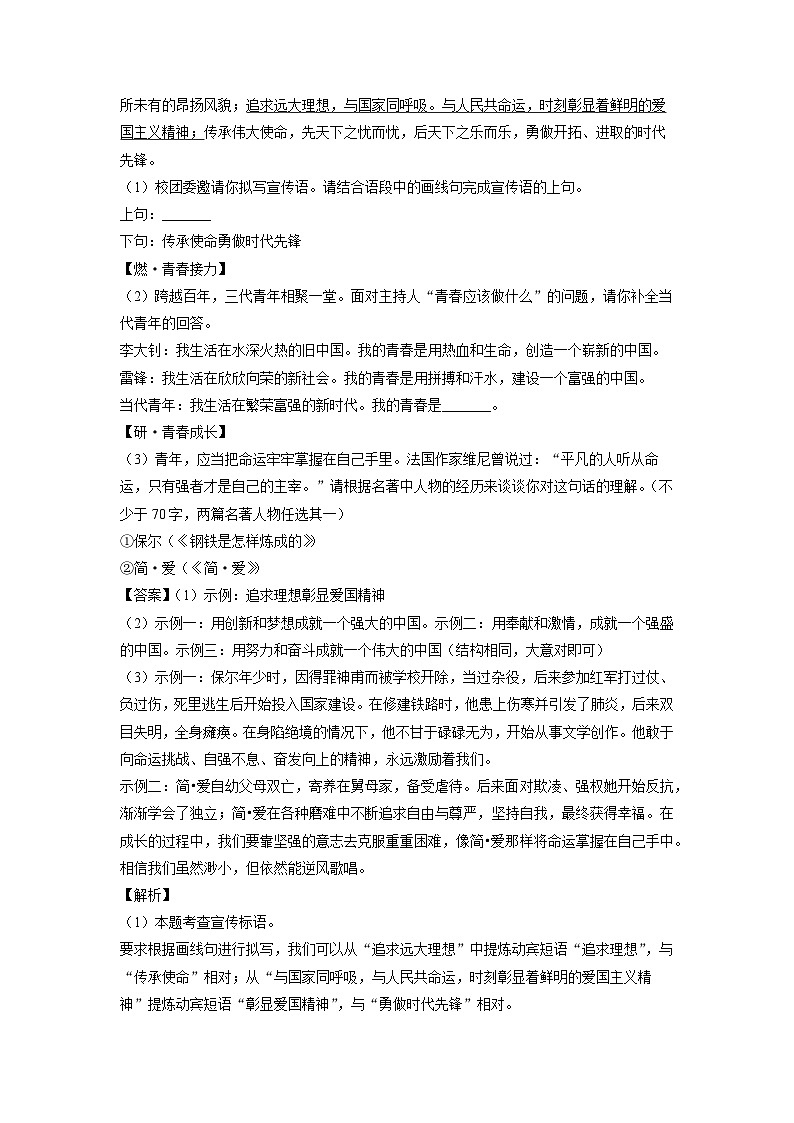 山东省枣庄市2025年中考一模考试语文试题（解析版）第3页