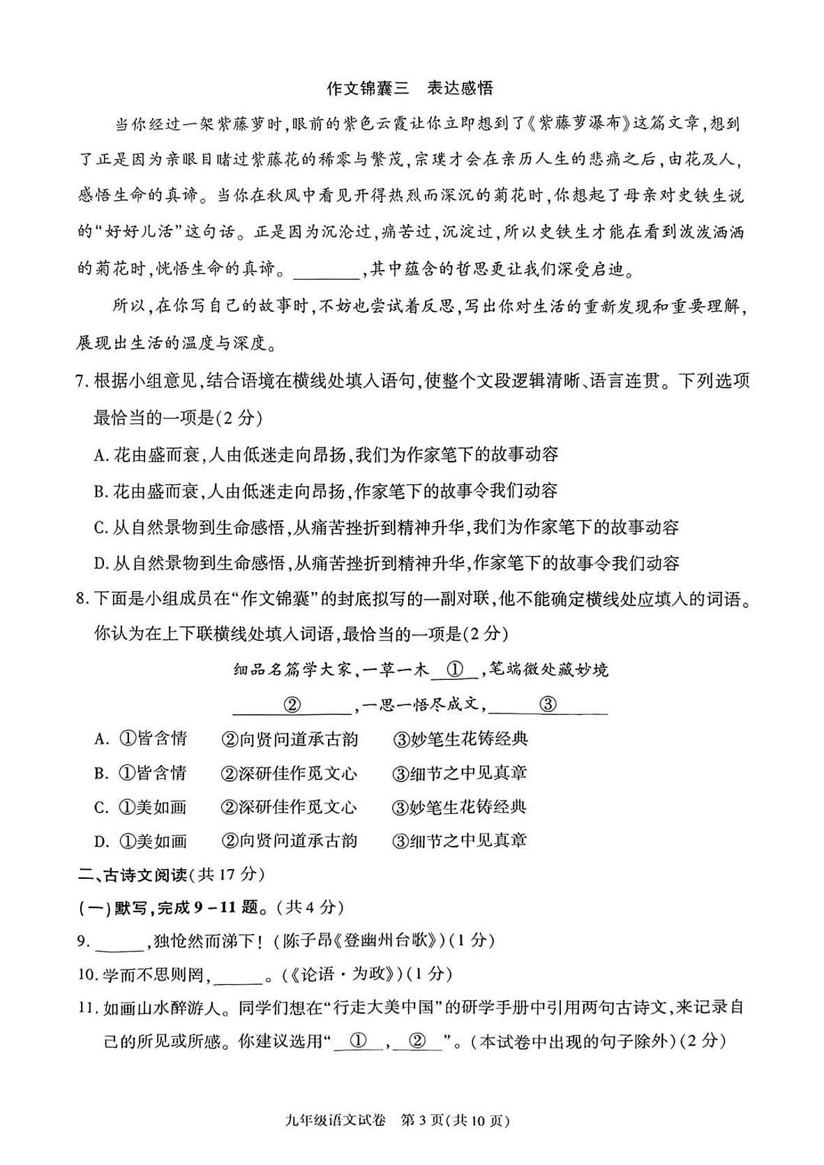 2025年北京市朝阳区中考初三二模 语文试题及答案第3页