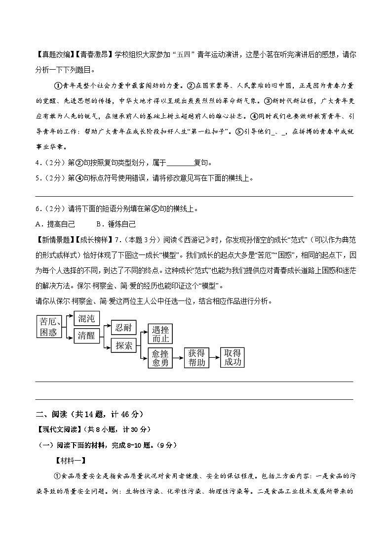 语文（陕西卷）（考试版A4）第2页