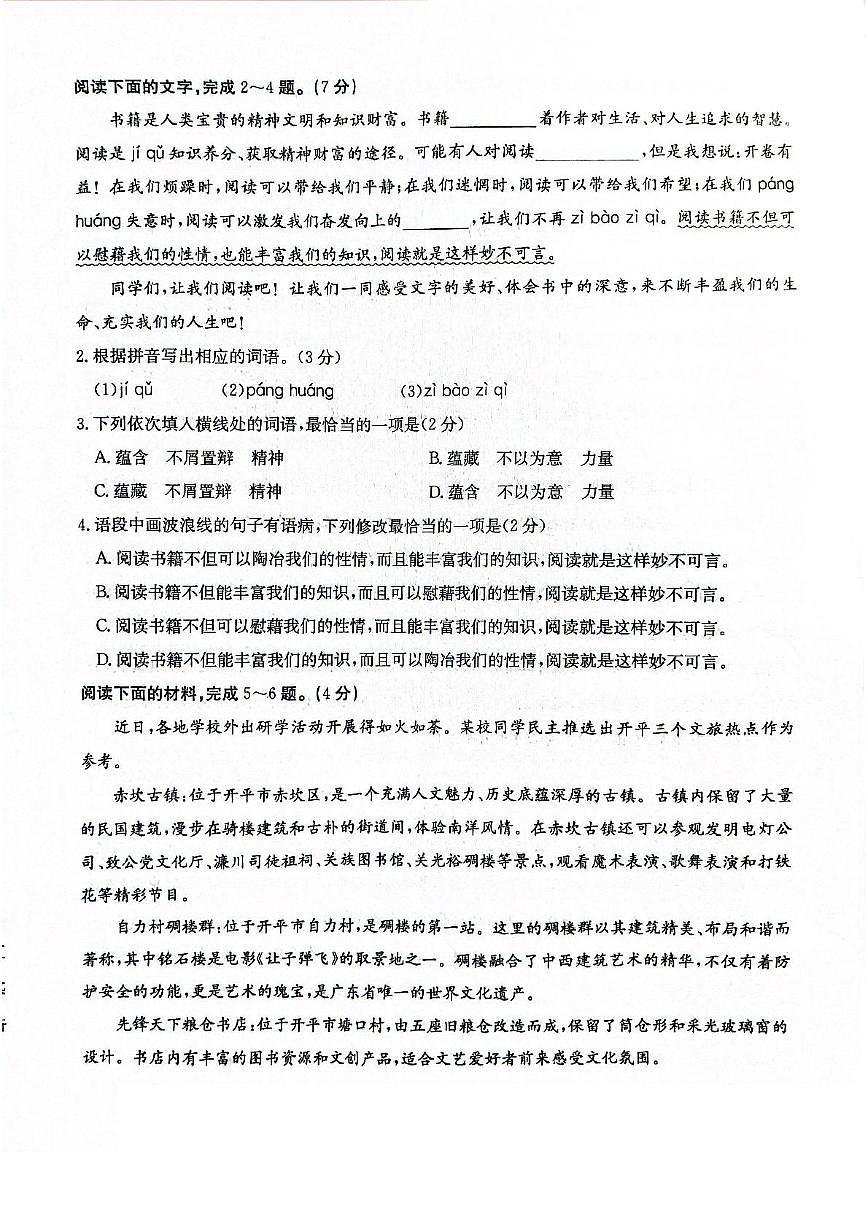 2025年广东省清远市连州市中考二模语文试题（中考模拟）第2页