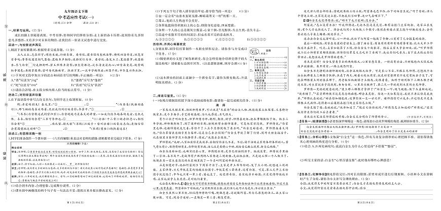 2025年河南省驻马店市驿城区中考三模语文试题（中考模拟）第1页