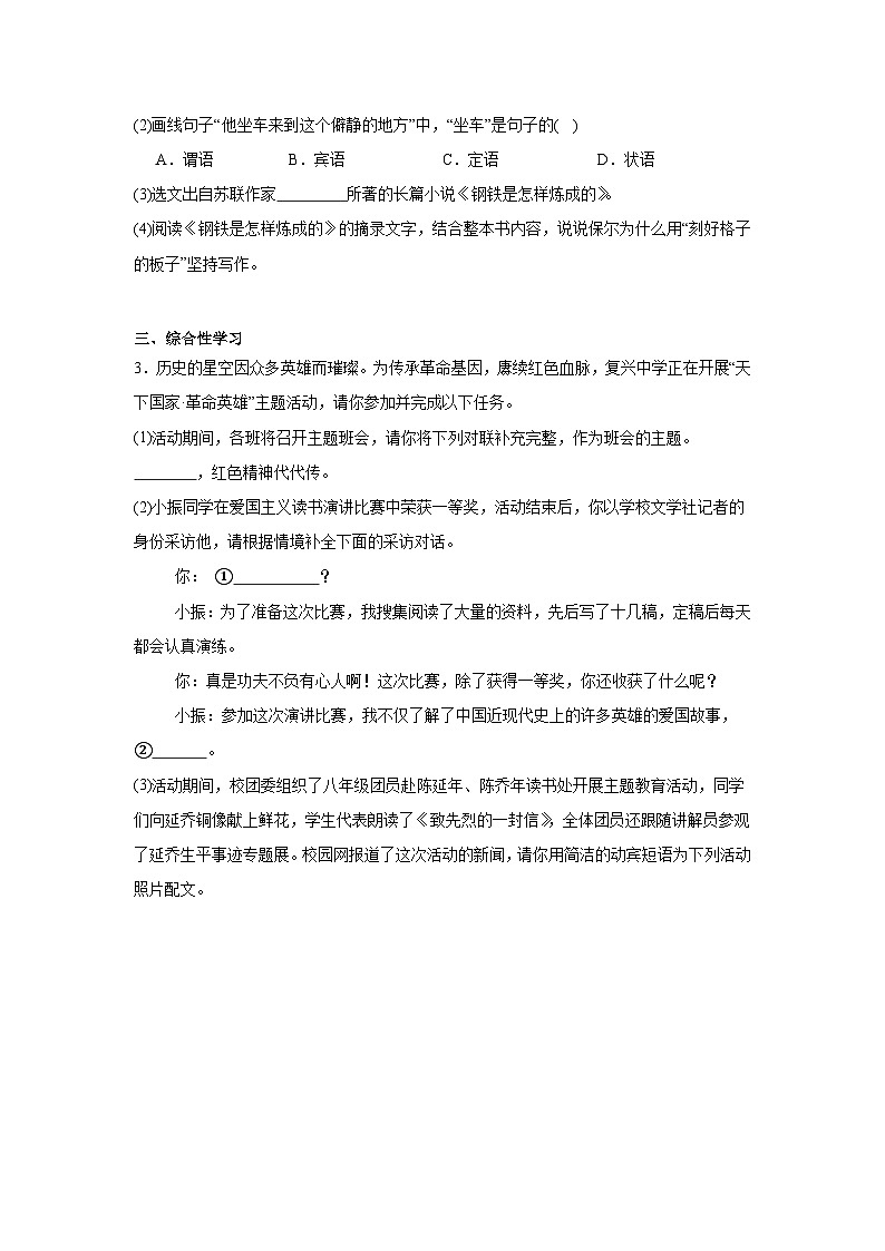安徽省安庆市2025年中考二模 语文试题（含解析）第2页