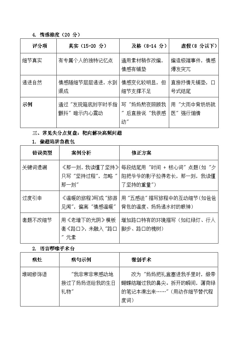 2025年中考语文作文复习七天冲刺课教案Day 7：模拟实战 —— 限时训练 精细批改（全国通用）第3页