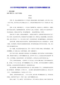 2025年中考语文考前冲刺：小说阅读 时文预测考点刷题练习题（含答案解析）