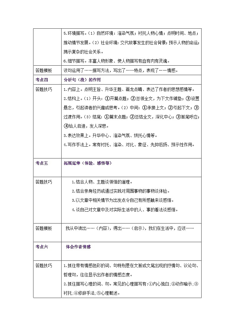 统编版（2024）七年级下册语文期末复习：记叙文阅读 答题技巧+练习题（含答案）第2页