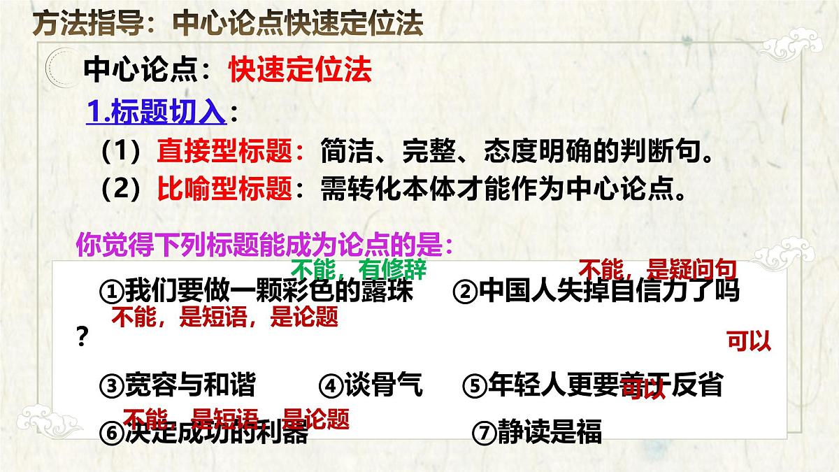 2025年中考语文一轮复习议论文专题复习01 论点概括课件(全国通用)第3页