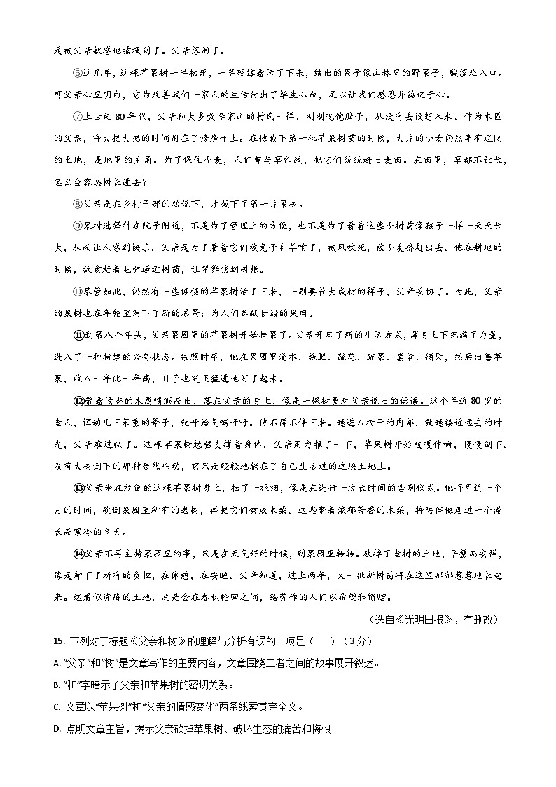 专题01 记叙文的标题（含小说和散文）-备战2024年中考语文一轮复习高频考点分类训练（全国通用）原卷版第3页