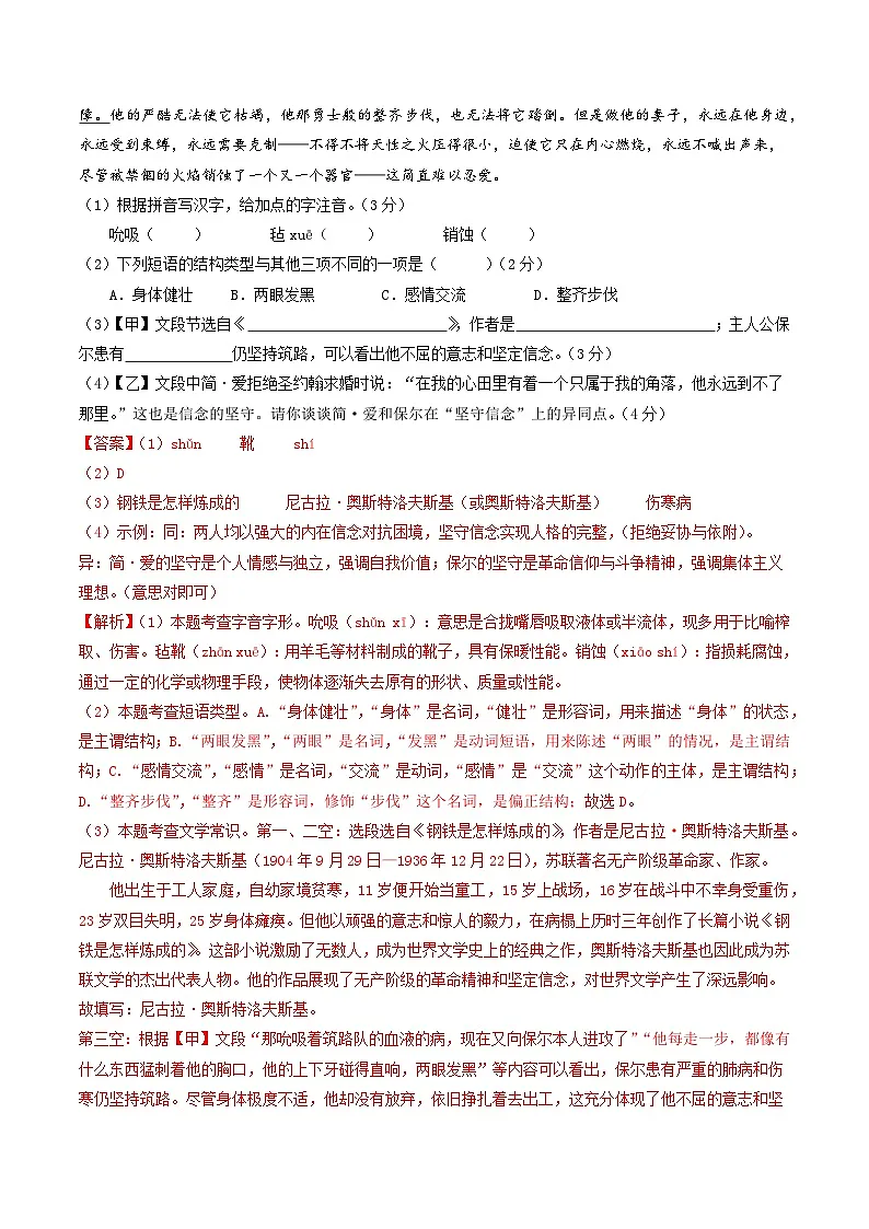 2025年中考数学第三次模拟考试卷：语文（安徽卷）（解析版）第2页