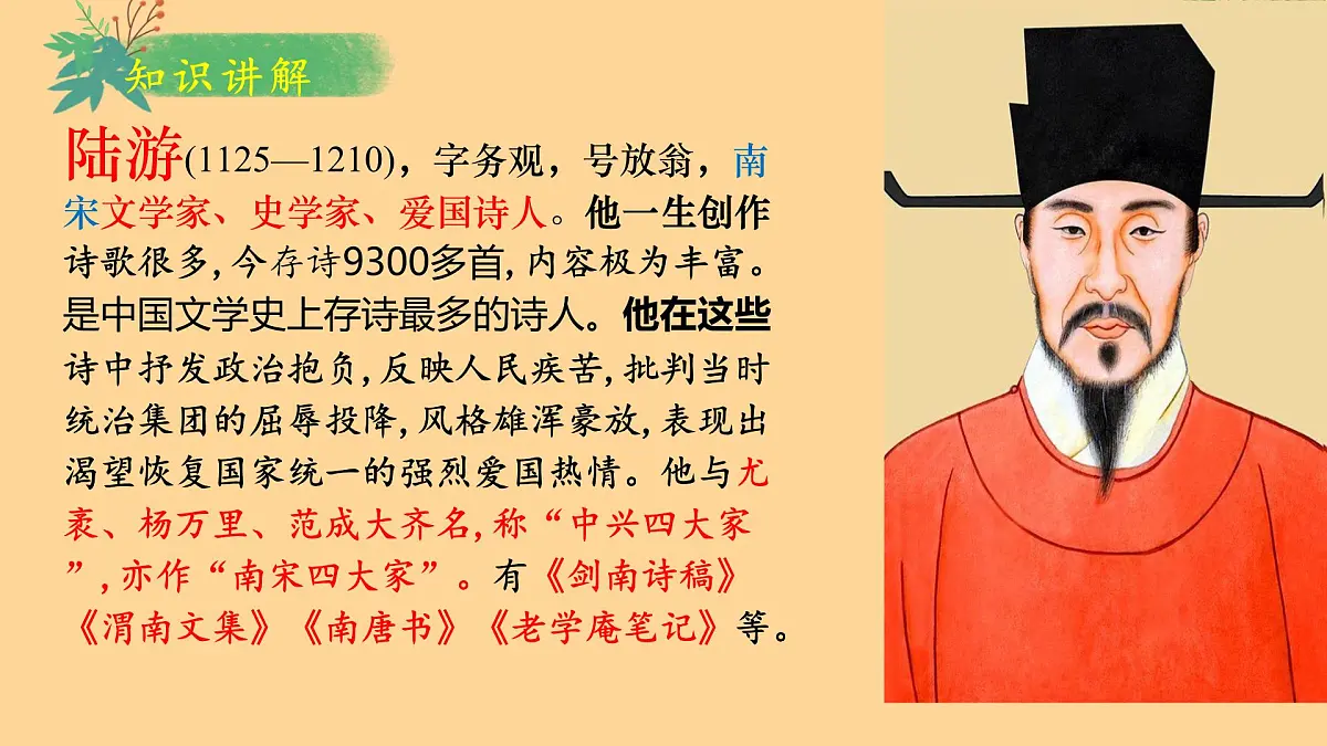 部编版初中语文七年级下册第二学期第五单元：第21课+游山西村 课件第5页