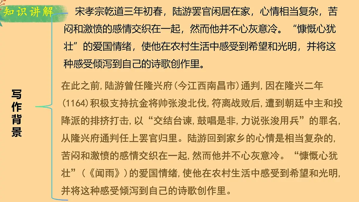 部编版初中语文七年级下册第二学期第五单元：第21课+游山西村 课件第8页