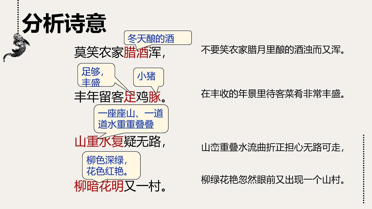部编版七年级下册21《游山西村》课件第6页