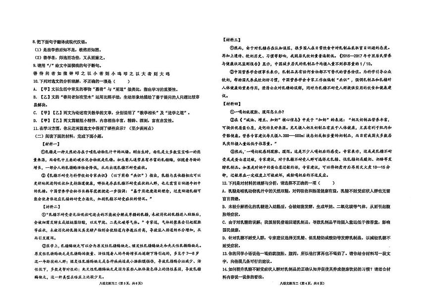 广东省汕头市潮南区陈店实验校联考2024-2025学年八年级下学期5月月考语文试题第2页