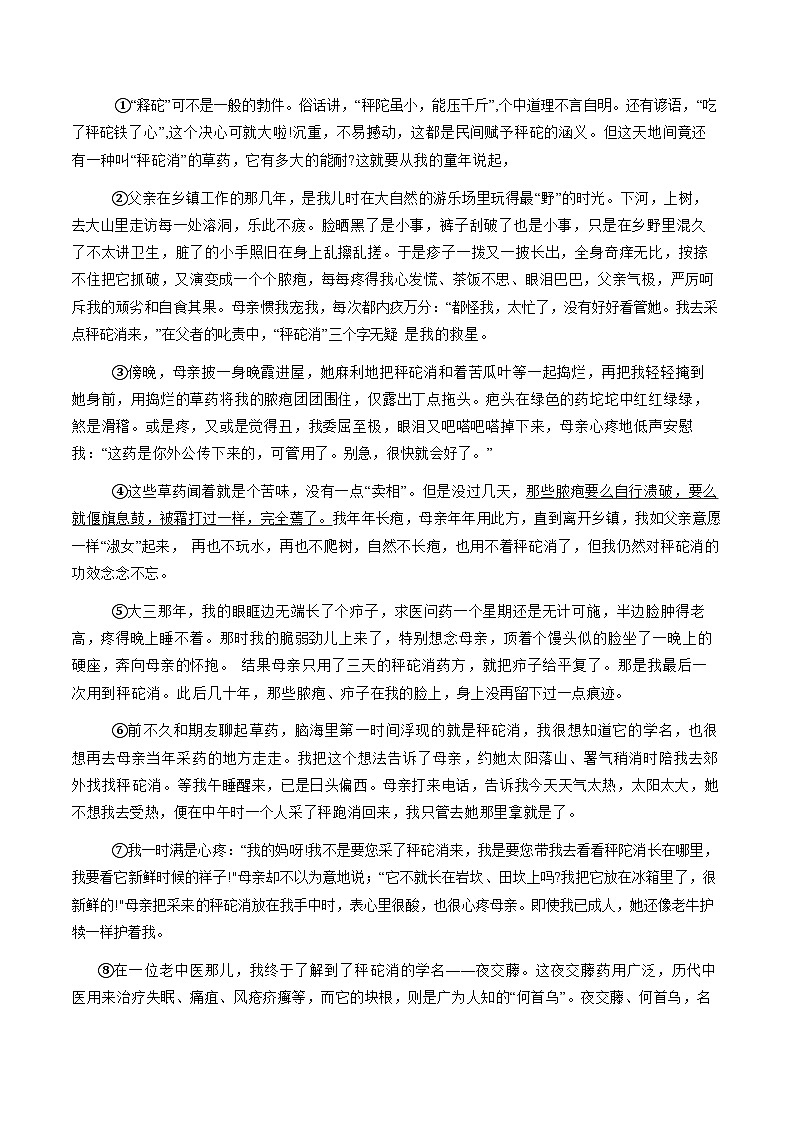 安徽省蚌埠市部分学校2025年中考三模语文试卷第3页