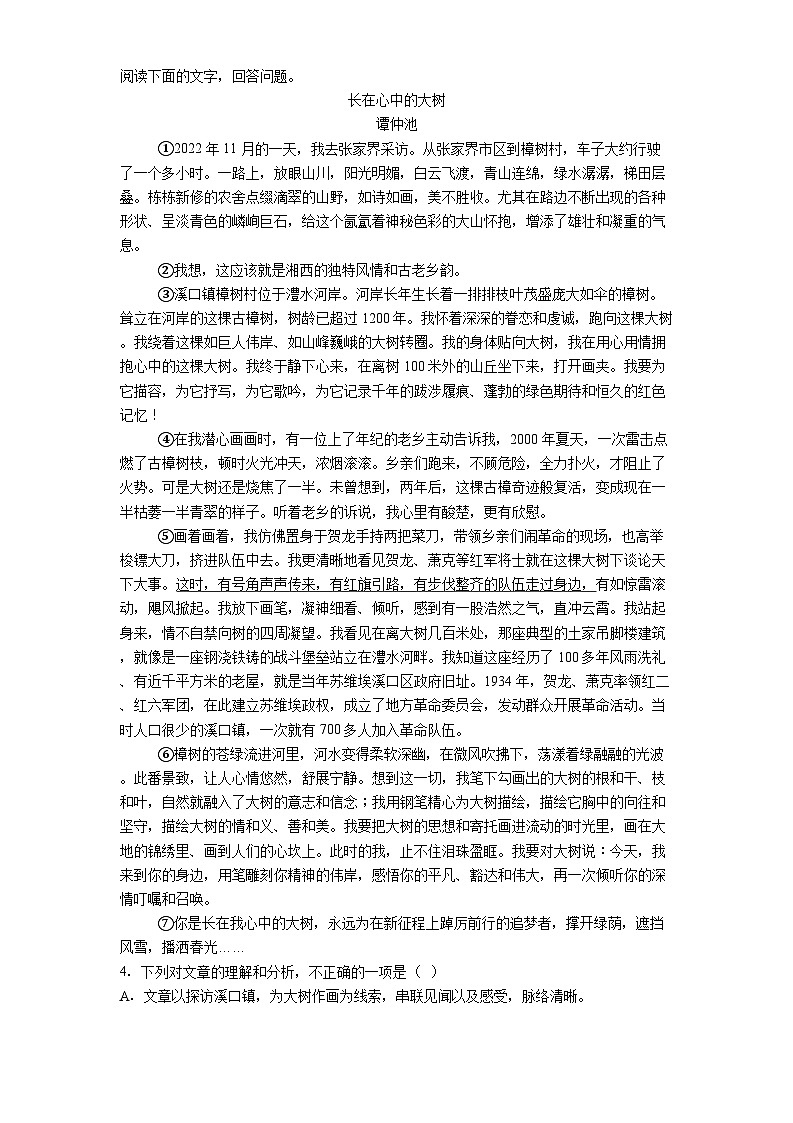 安徽省芜湖市2025年中考三模语文试题（含答案）第3页