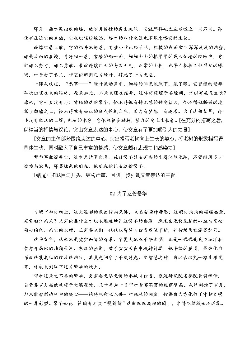 2025年语文中考作文指导：七”步“成章，铸就作文高手—第六步：行文一气呵成，表达丰富多彩学案第3页